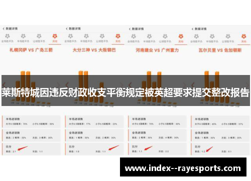 莱斯特城因违反财政收支平衡规定被英超要求提交整改报告